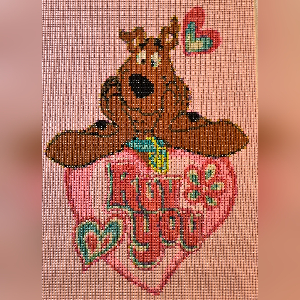 Hand Crafted Diamond Scooby Doo Love Wall Hanging